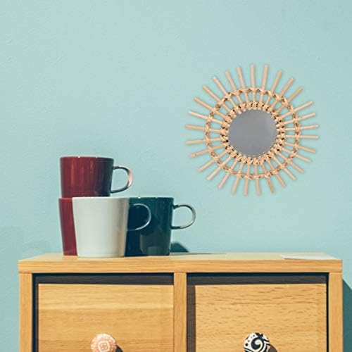 ABOOFAN 1pc Rattan Woven Wall Mirror