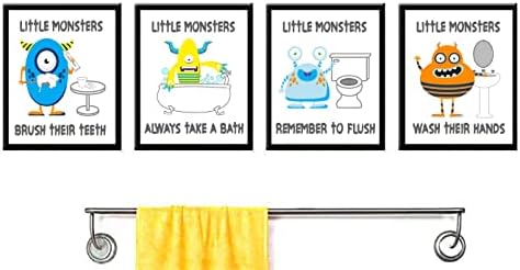 Silly Goose Gifts Fun Monster Wall Art Set of Four