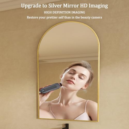 Arched Oval Mirror with Aluminum Frame 40x60CM 1
