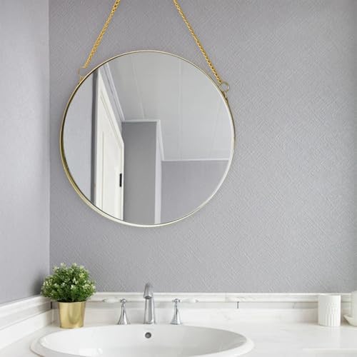 EUBUY Hanging Mirror with Strap and Frame