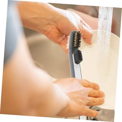 GRIRIW Stove Cleaning Brush with Rotatable Metal Scraper