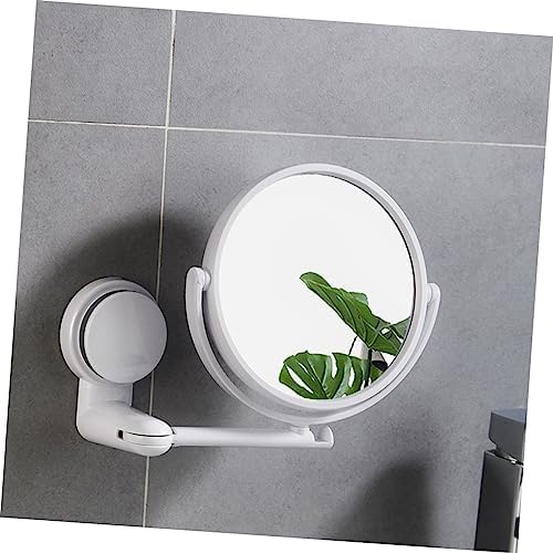 Adjustable Round Wall-Mounted Makeup Mirror with 180 Rotation No Drilling