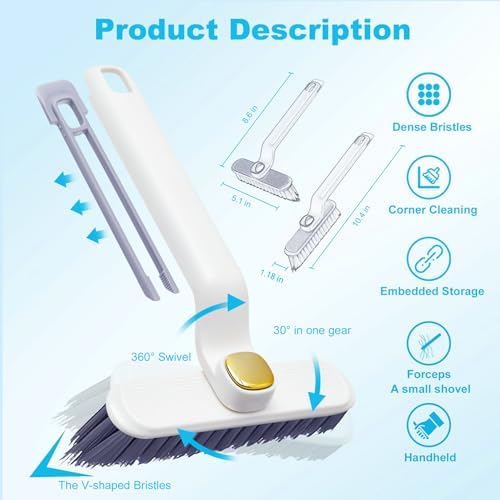 HOAPAVI 2 Pcs Stiff Bristle Crevice Cleaning Brush