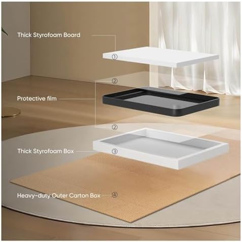 30 x 22 Tempered Glass Bathroom Mirror with Matte Black Frame