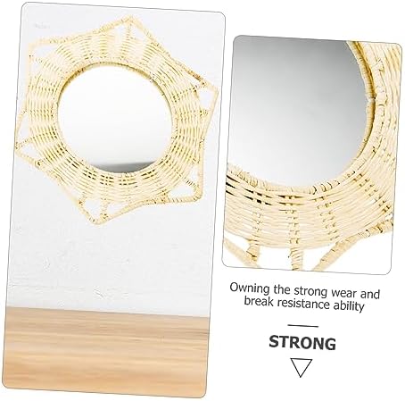 Vaguelly Rattan Wall Hanging Mirror for Bathroom