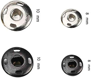 Kenkio 120 Snaps Metal Fasteners 8mm 10mm Black Silver