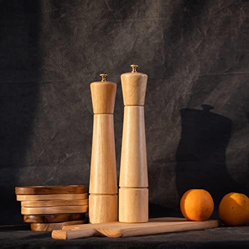 DeroTeno Salt Pepper Mill Set with Tray