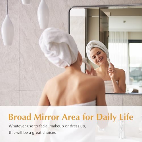 NEWBULIG 22x30 Bathroom Mirror with Black Frame