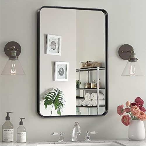 NicBex 38x26 Inch Black Bathroom Vanity Mirror