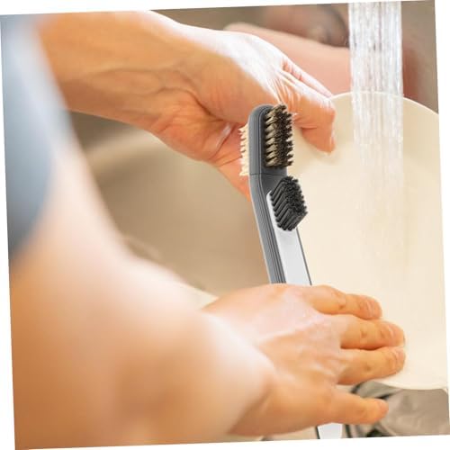 MERRYHAPY Stainless Steel Kitchen Cleaner Brush with Scraper Rotating Crevice Tool