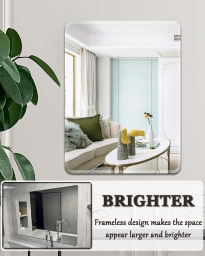 Frameless Bathroom Mirror with Beveled Edges 50x60cm