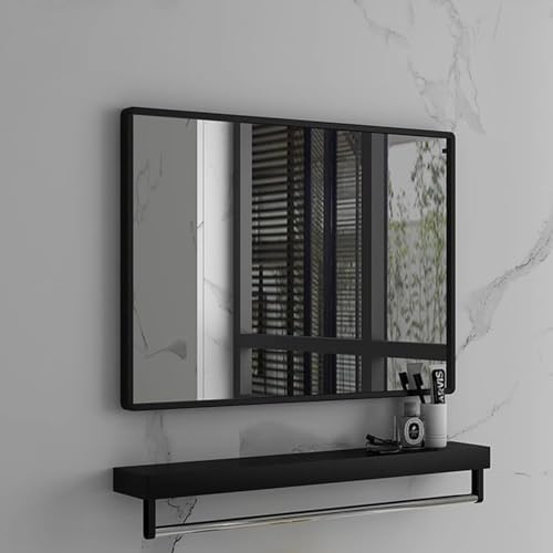 Modern Bathroom Vanity Mirror with Metal Frame Black 20 Inch