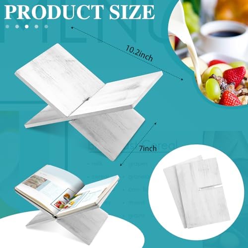 Geetery Bamboo Book Stand for Cookbooks Textbooks White