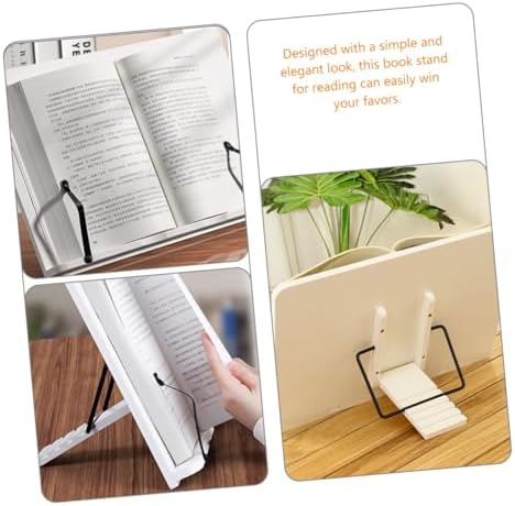 STOBOK Adjustable Wooden Book Stand for Recipes and Reading