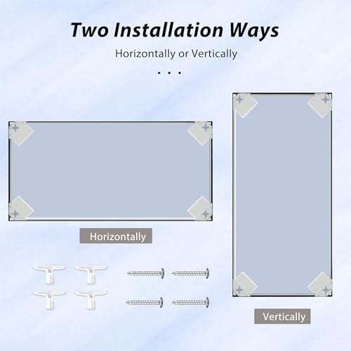 Bonverre 55x30 Inch Black Wall Mirror