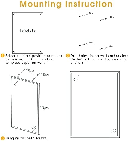 20x40 Inch Black Beveled Mirror for Bathroom 1
