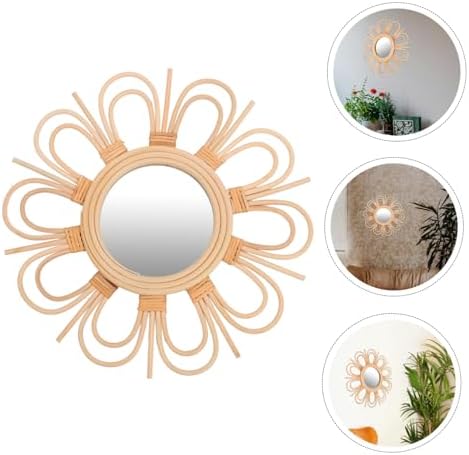 TOVINANNA 1Pc Circular Rattan Wall Mirror
