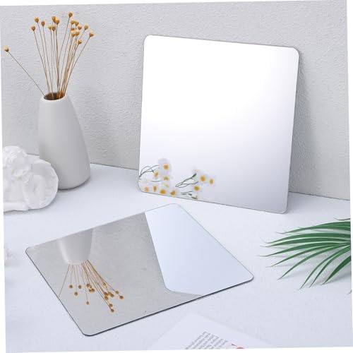 Mobestech 4 Pack Self-Adhesive Vanity Mirror Tiles Black 20x20cm