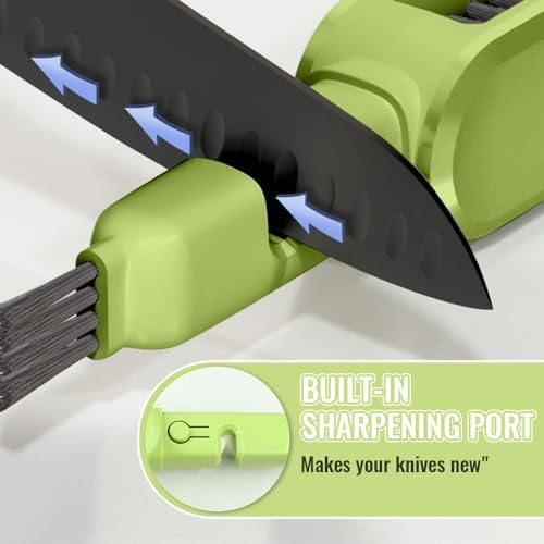 Dayinkes Knife Cleaner Blade Brush with Sharpener