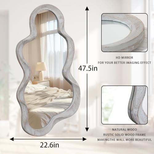 Irregular Cloud Wood Frame Wall Mirror