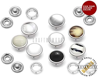 CRAFTMEMORE 20 Sets 12mm Pearl Snaps Fasteners