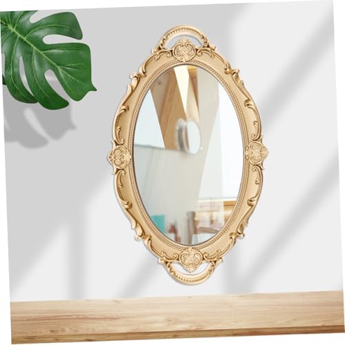 GLEAVI Baroque Wall Mirror with Gold Frame and Glass Tray