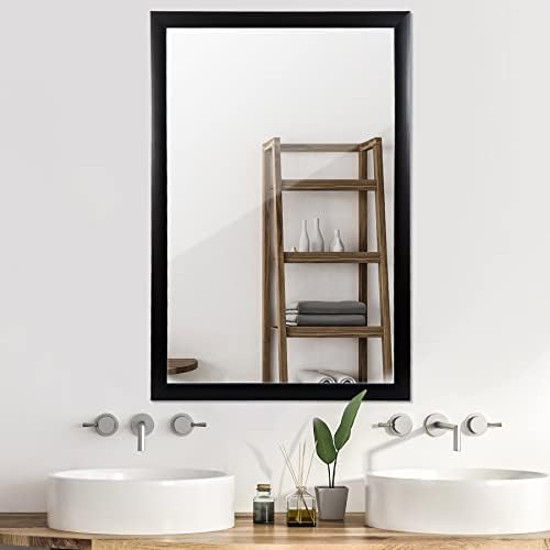Oteymart 24x36 Modern Black Wall Mirror
