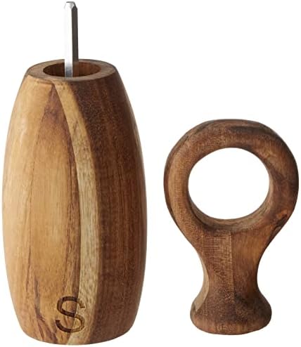 Bloomingville Brown Acacia Wood Salt Pepper Mill Set Of 2 1