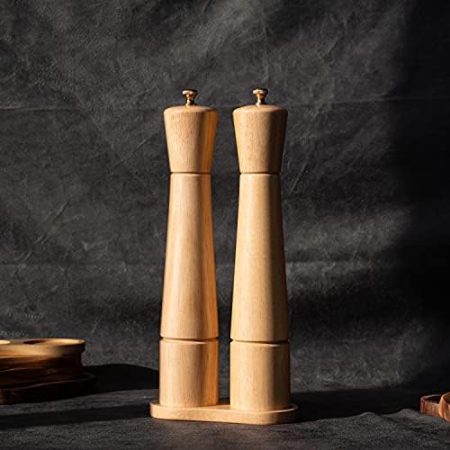 DeroTeno Salt Pepper Mill Set with Tray