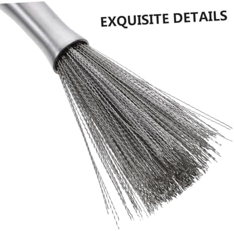 SHOWERORO Stainless Steel Cleaning Brush with Long Handle Cast Iron Pan Scrubber