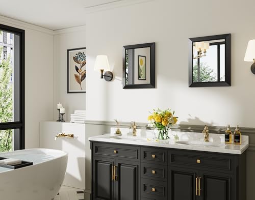 BRIIVUE 16x20 Black Bathroom Mirror with Metal Frame
