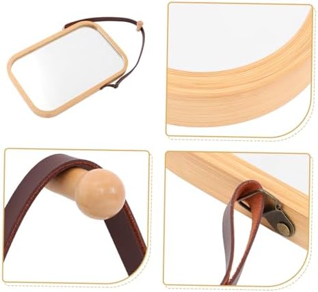 MERRYHAPY Wall-Mounted Bamboo Vanity Mirror 38x26cm
