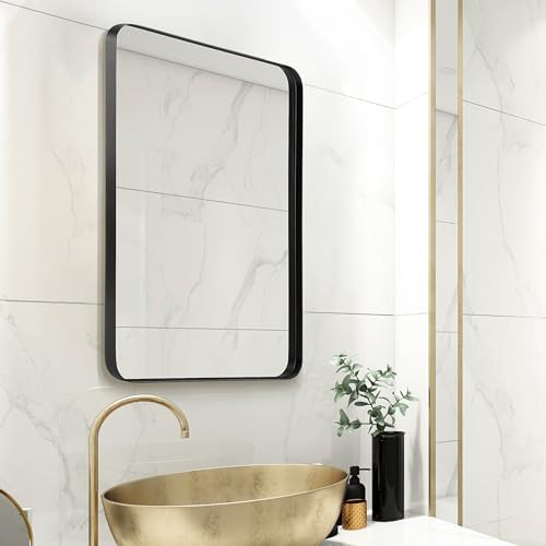22x30 Aluminum Alloy Bathroom Mirror with Black Frame