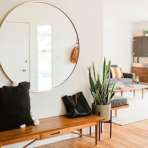 Gold Circle Mirror 18 Inch Round Wall Mirror