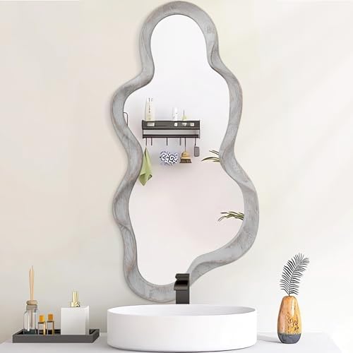 Irregular Cloud Wood Frame Wall Mirror