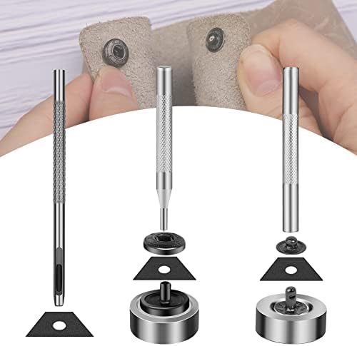 TLKKUE 50 Pairs 10mm Black Metal Snaps Kit with Tools
