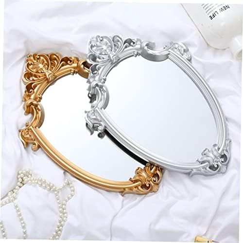 NOLITOY Elegant Embossed Mirror Wall-Mounted Vanity Mirror Luxury Antique Framed