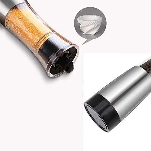 ZAEGO Refillable Salt Pepper Grinders Set Battery Powered Adjustable Grind