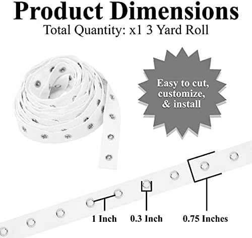 Mandala Crafts White Snap Tape 3 Yards for Sewing
