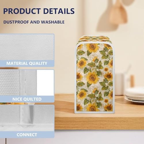 NETILGEN Can Opener Dust Cover with Retro Sunflower Leaf Design 1