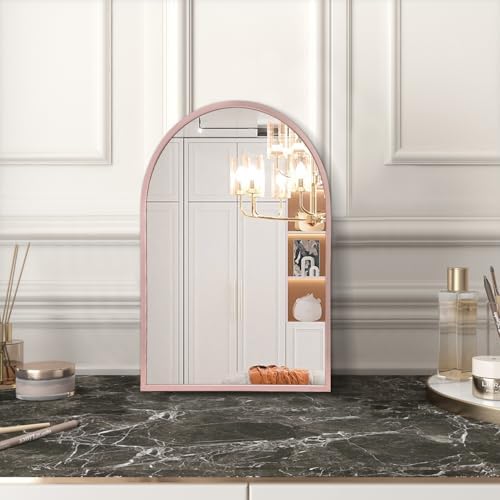 Arch Bathroom Mirror with Rose Gold Frame 16x12