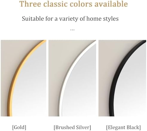 Golden Oval Arched Bathroom Mirror with Metal Frame 1