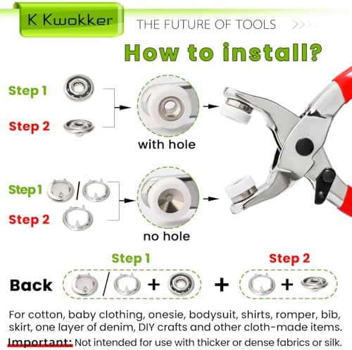 K Kwokker 120 Pearl Metal Snap Buttons Kit