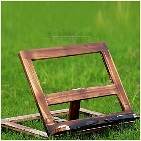 TOMYEUS Foldable Recipe Book Stand Adjustable Wooden Holder for Tablet and Books