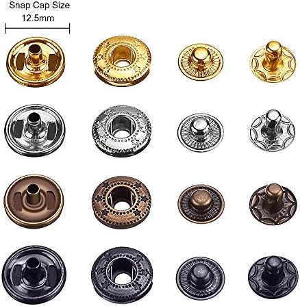 100 Set Snap Fasteners with 4 Tools for Crafts and Sewing
