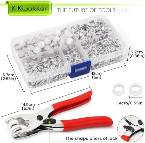K Kwokker 120 Pearl Metal Snap Buttons Kit