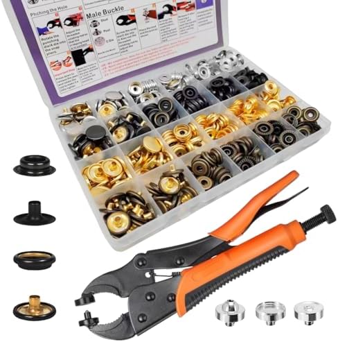 SUNOR 100 Sets Heavy Duty Snap Buttons Kit