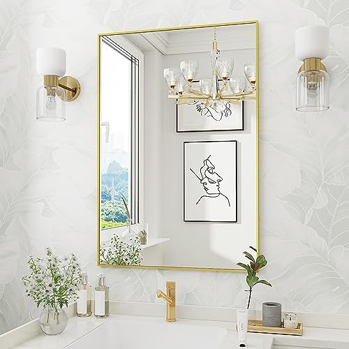 Koonmi Gold Rectangle Wall Mirror 24x32 Inch 1
