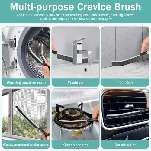 Hard Bristle Crevice Cleaning Brush with Black Handle 1