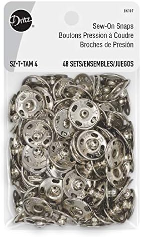 Dritz Sew On Snaps Size 4 Nickel 48ct